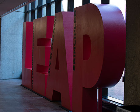 LEAP sculpture in the Harry Frazier Hall