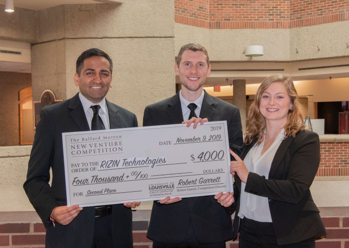 Chiraag Bhimani, Phillip Cupp, and Ashley Krems–
RIZIN Technologies wins 2nd Place.