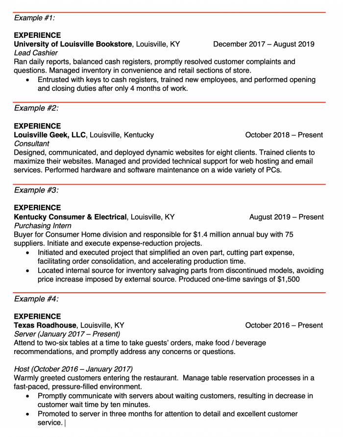 Ulmer Quick Guide Resume Tips University of Louisville College of