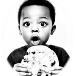 AI-Bild eines Jungen mit großem Keks
