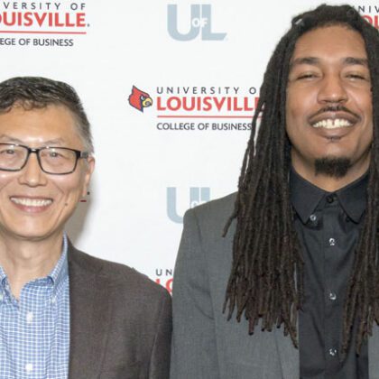 Jeff Guan, Interim Dean, with Ethan McNary