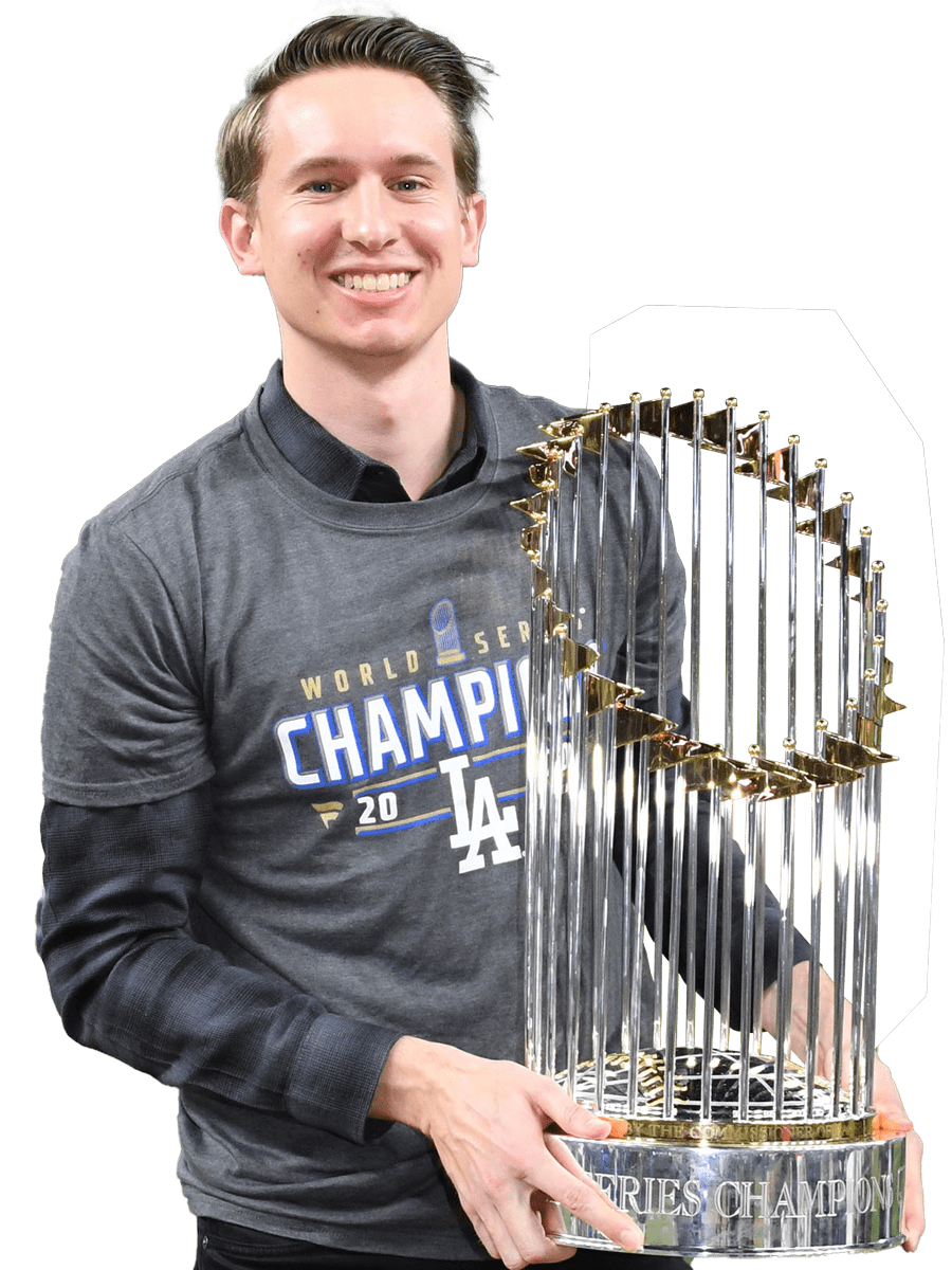 Mike Voltmer with World Series Trophy