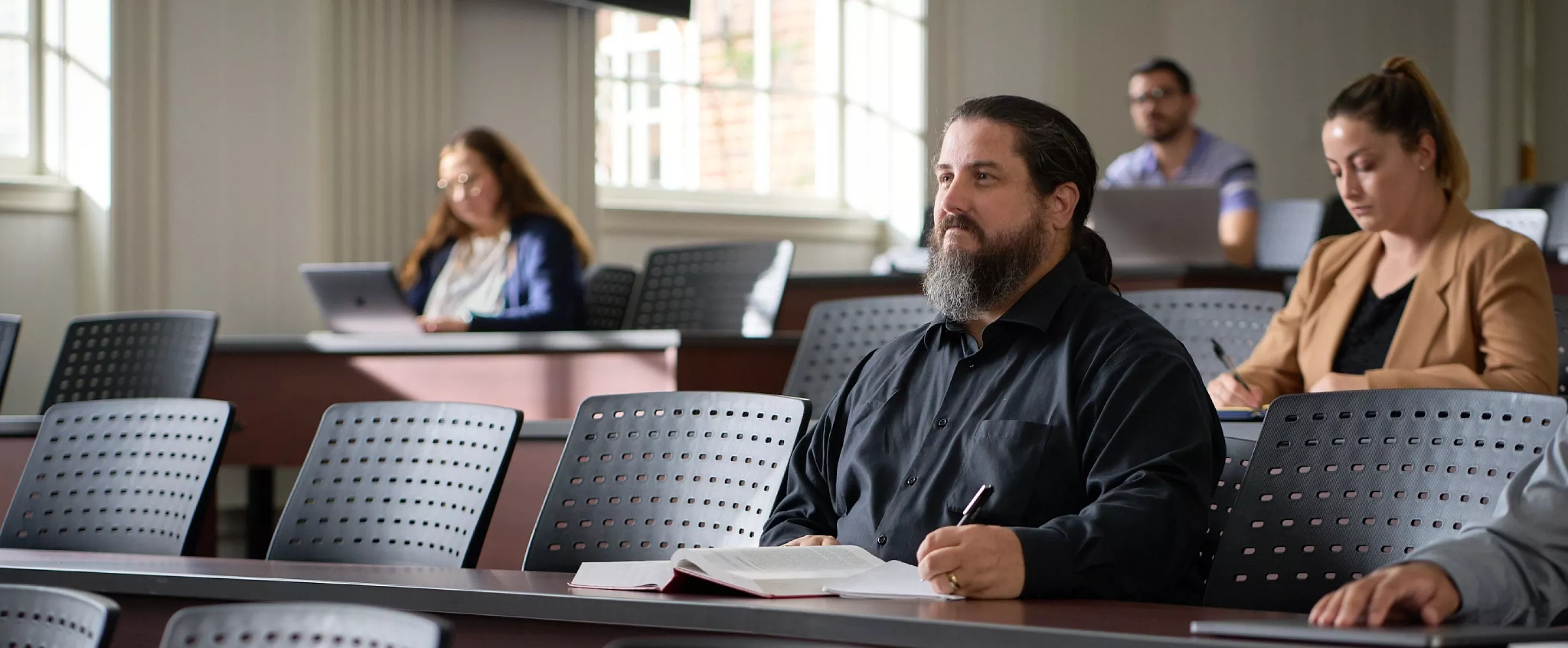 Law students listening to a lecture.