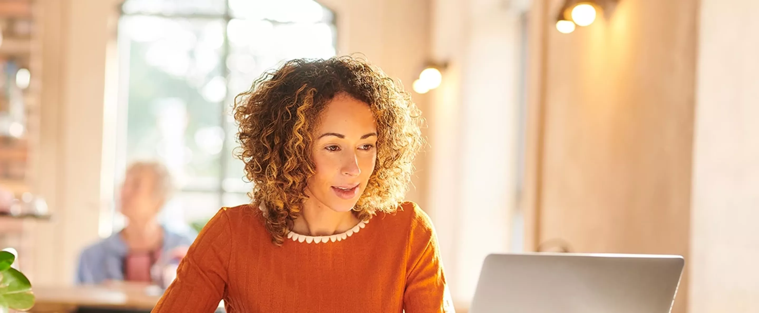 Woman using a laptop computer