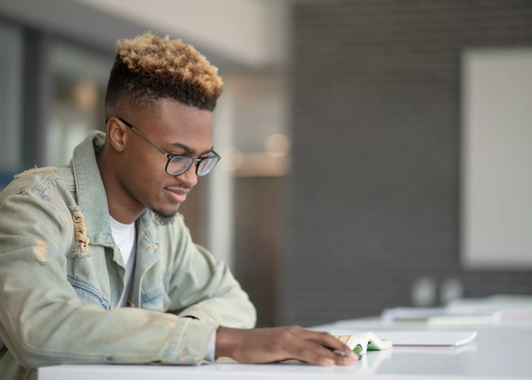 MBA student studying