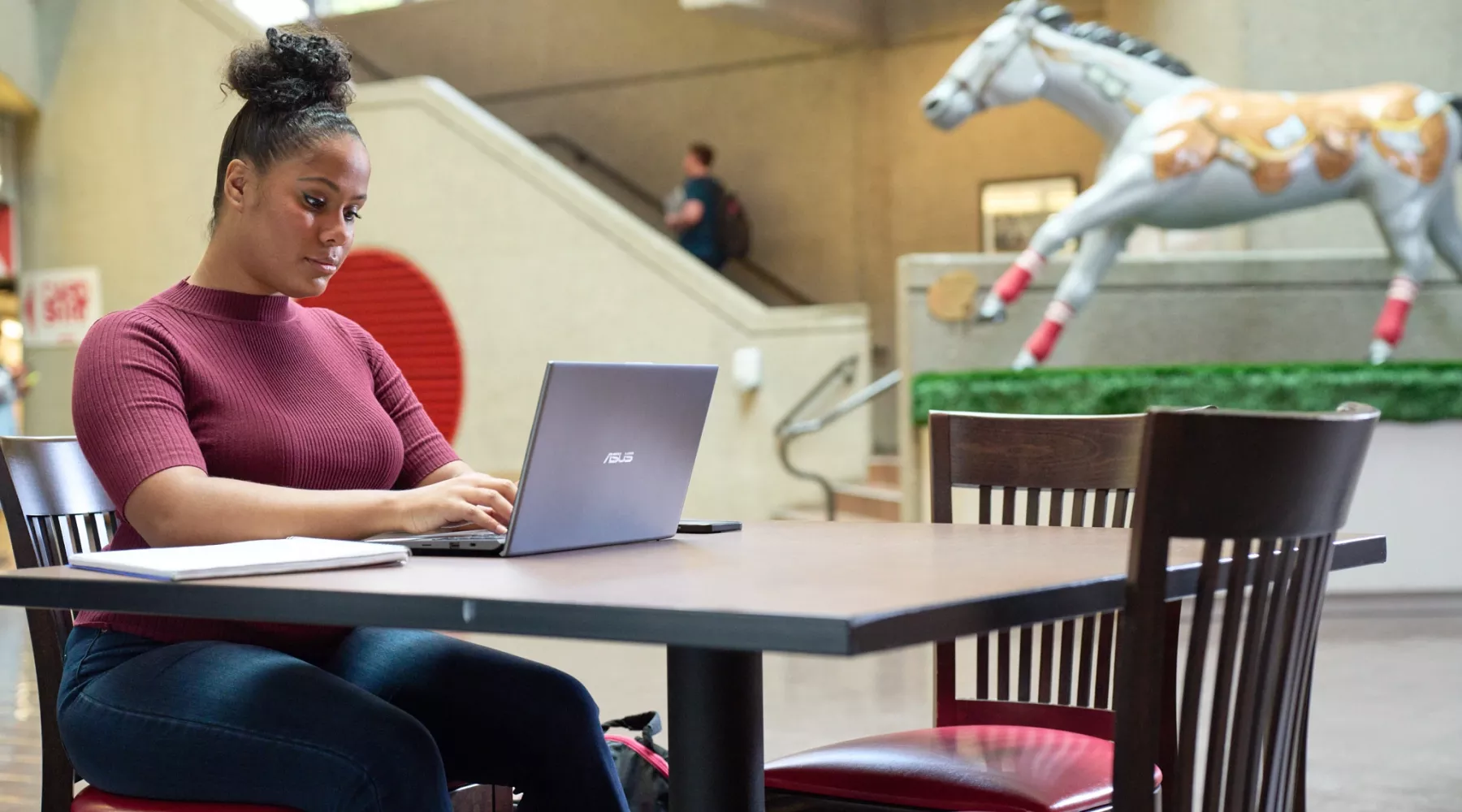 Business student studying