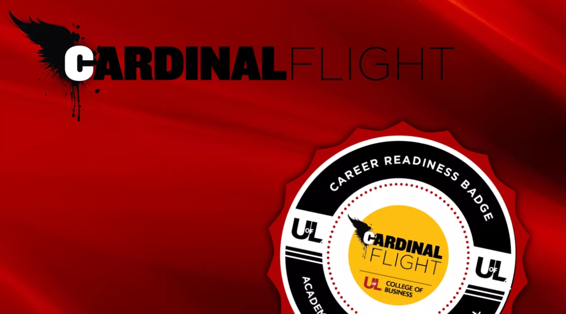 The Cardinal Flight logo above the digital Career Readiness Badge