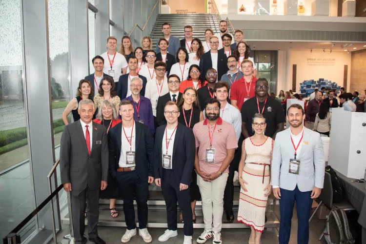 Group photo on stairs of Speed Art Museum