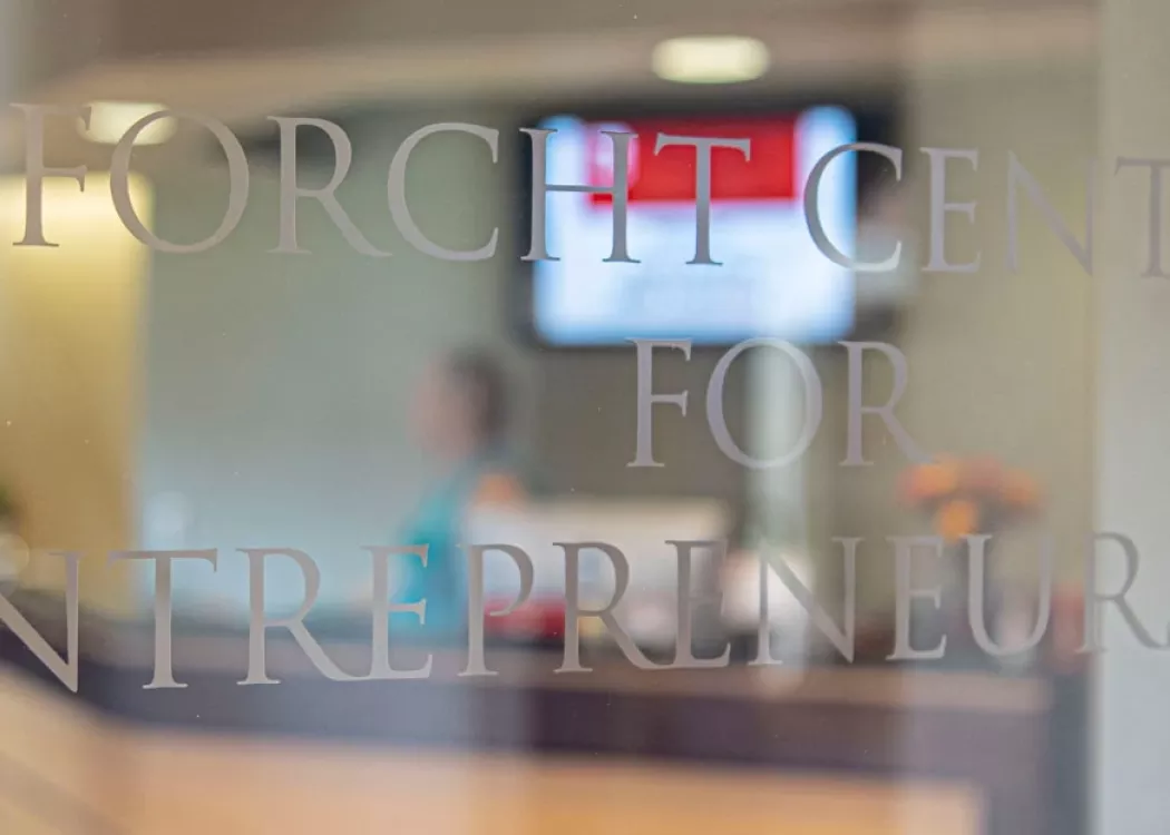 Forcht Center For Entrepreneurship door sign