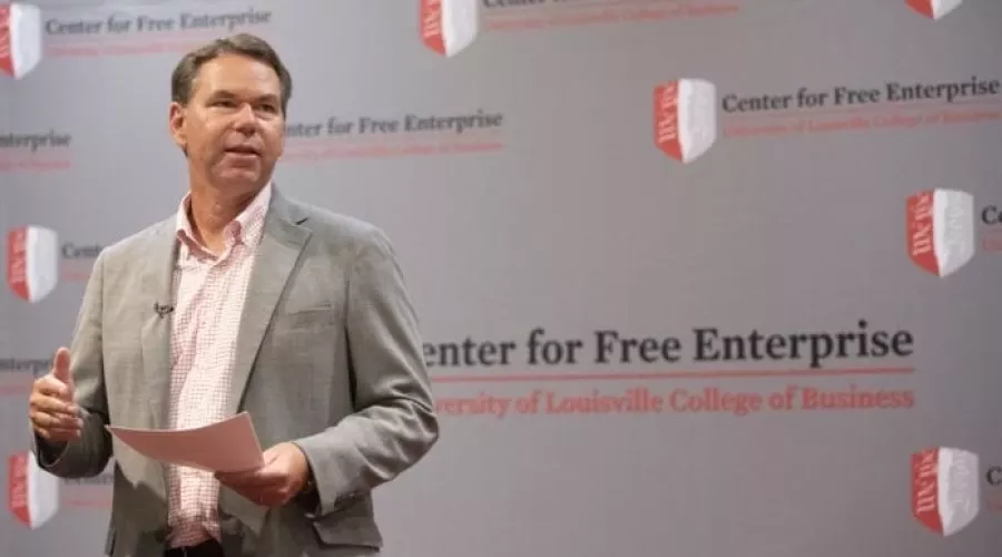 Vince Tyra speaking at Center for Free Enterprise event