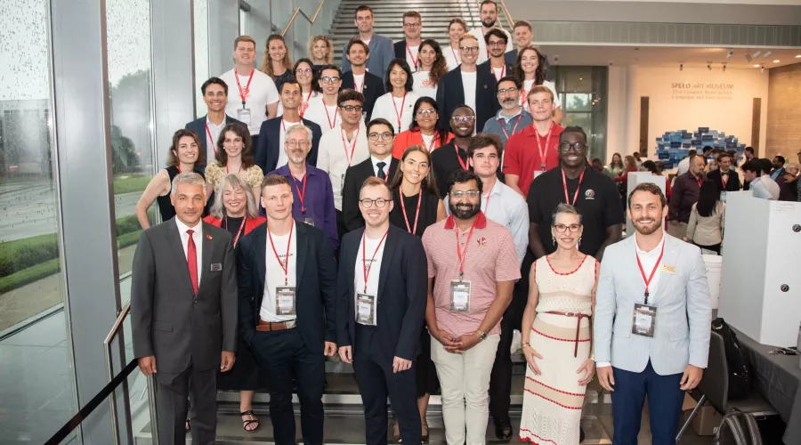 Group photo on stairs of Speed Art Museum